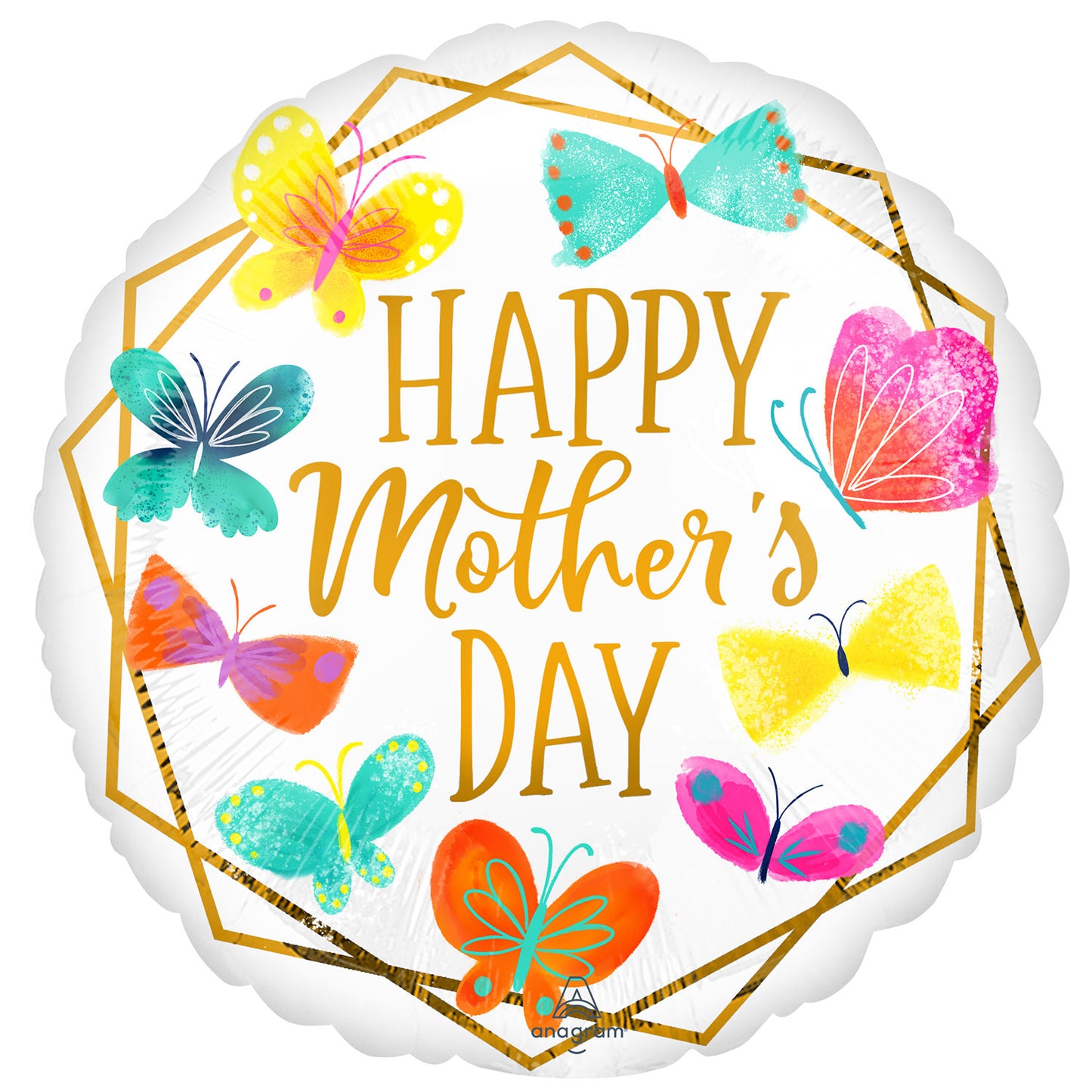 Happy Mother's Day Gold Trim Balloon - 18" Foil