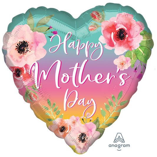 Flowers & Ombre Mother's Day Balloon - 18" Foil
