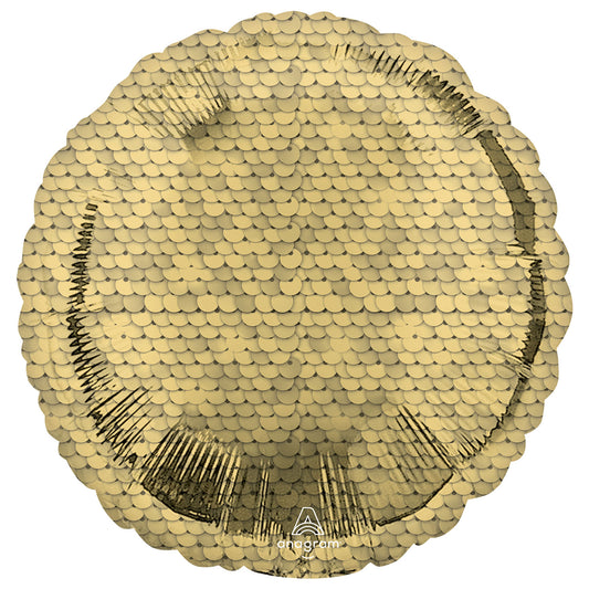 Glitter Gold Sequins Standard Balloons - 18" foil