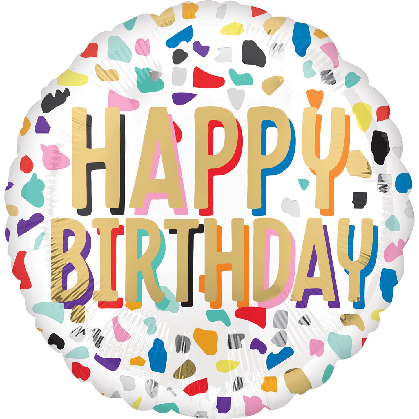 Happy Confetti Birthday Standard Balloon - 18" Foil