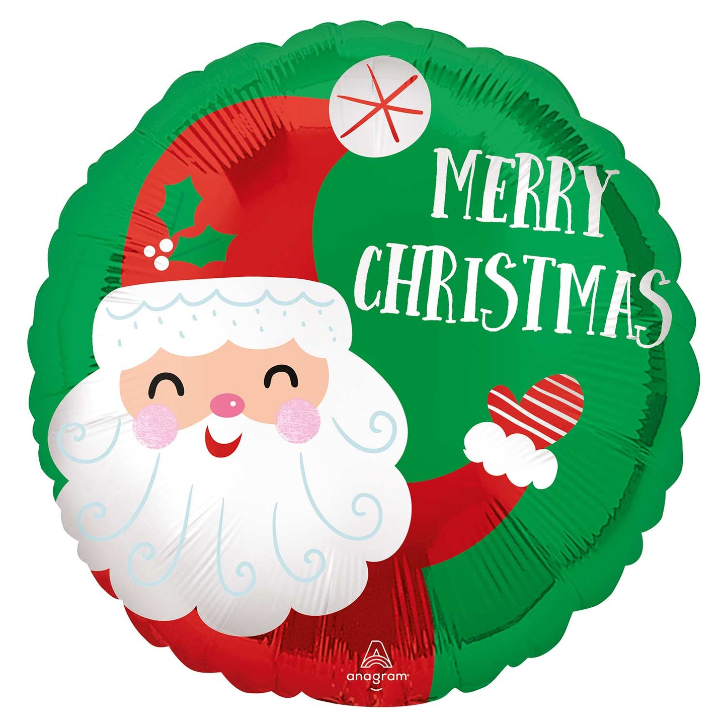 Smiley Santa Standard Satin - 18" Foil