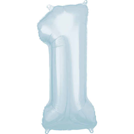 1st Birthday Large Blue SuperShape Balloon - (33" x 15") Foil