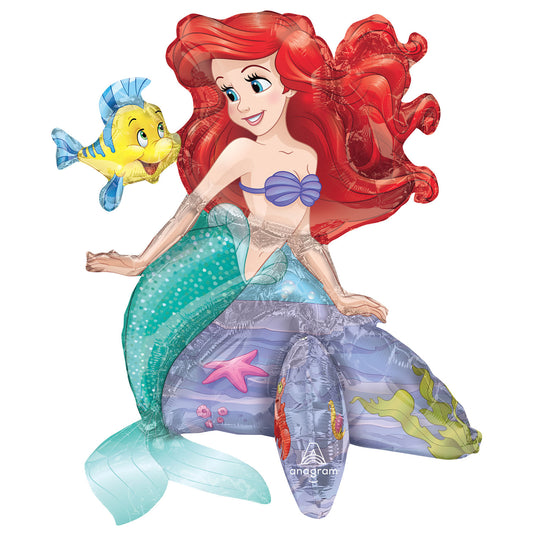 Ariel The Little Mermaid Sitter Foil Balloon - 18"/45cm w x 20"/50cm