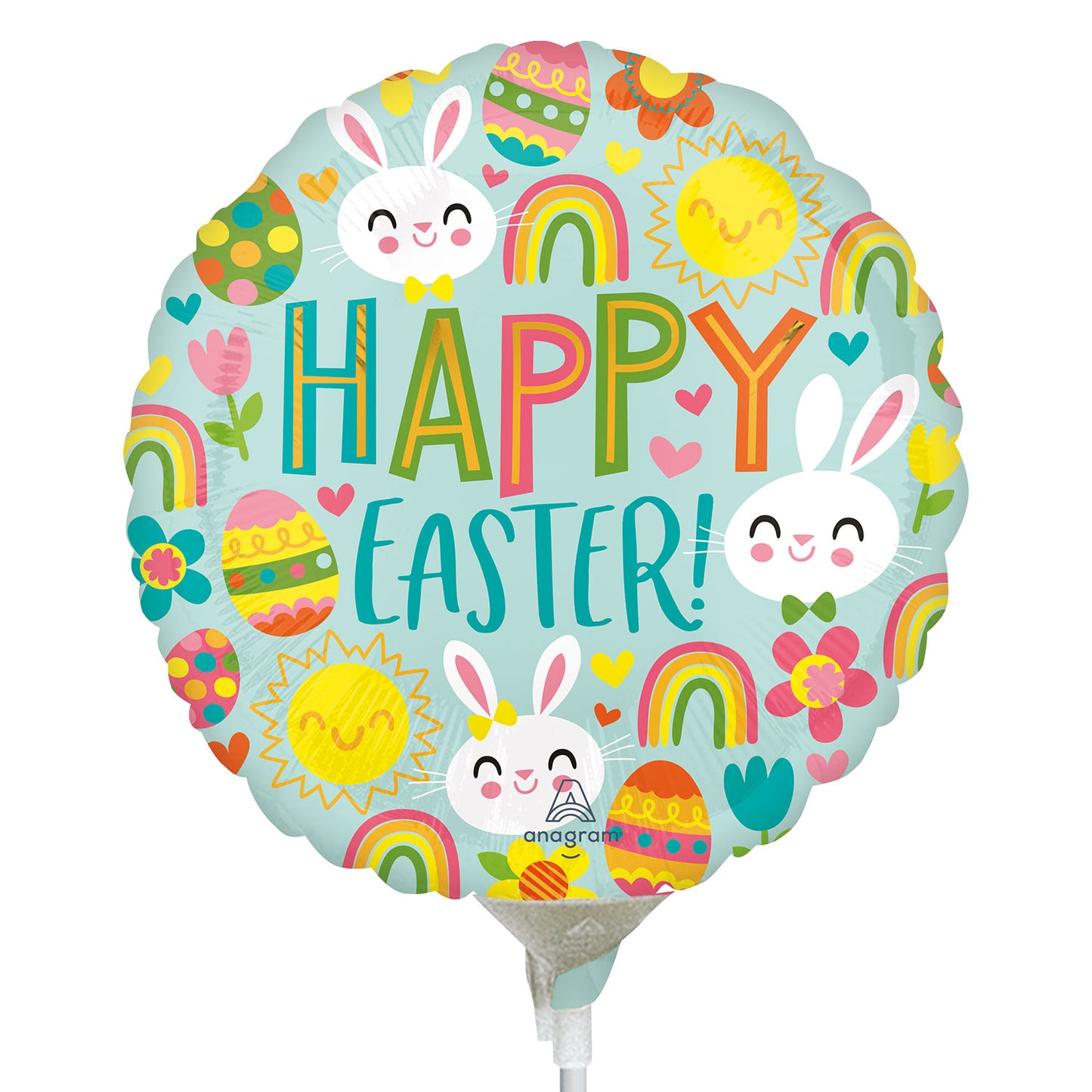Happy Easter Icons Mini Shape Balloon - 9" Foil