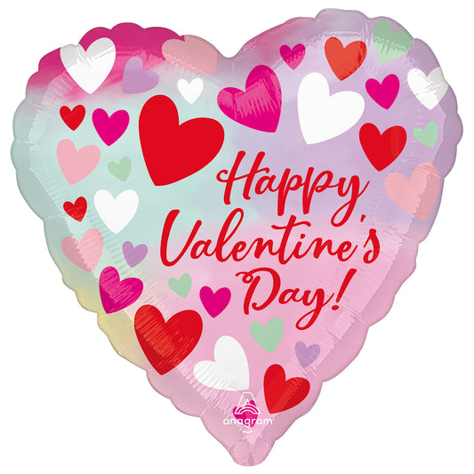 Pastel Happy Valentines Day Standard Balloon - Foil 18"