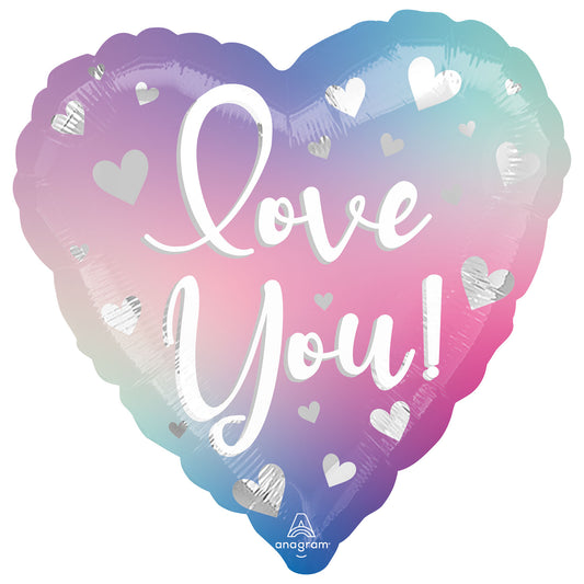 Love You Filtered Ombre Foil Balloons - Foil