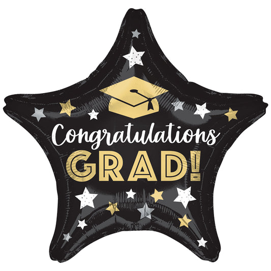 Congratulations Grad Stars Standard Balloon - 18" Foil