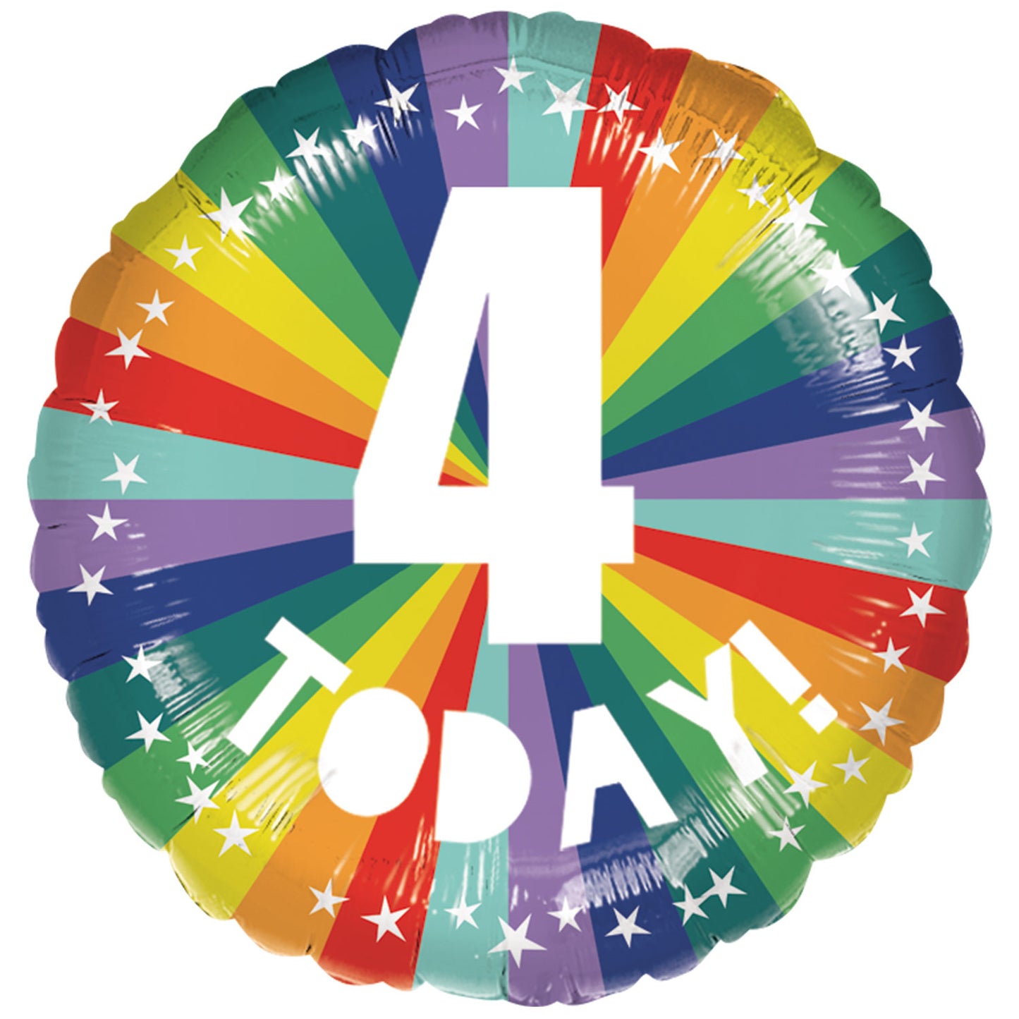 4th Birthday Bright Rainbow Standard Foil - 18" Foil