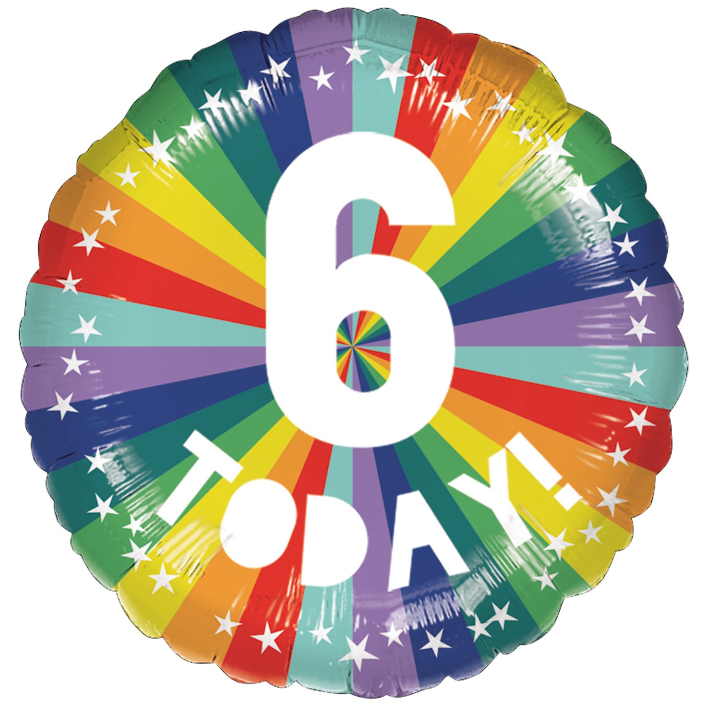 6th Birthday Bright Rainbow Standard Foil - 18" Foil