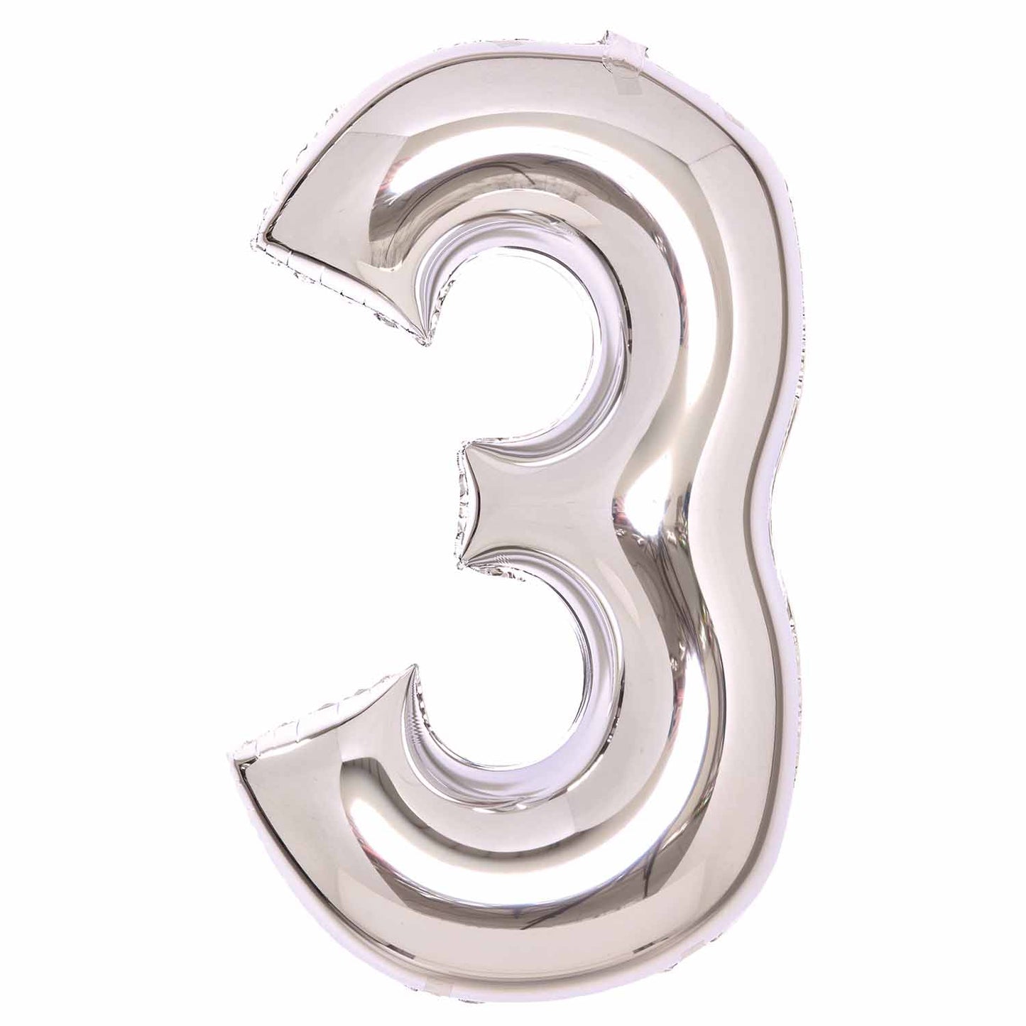 Silver Number 3 Balloon - 34" Foil