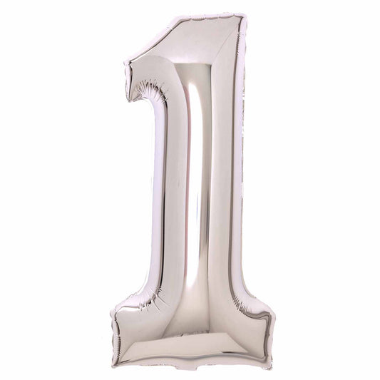 Silver Number 1 Balloon - 34" Foil