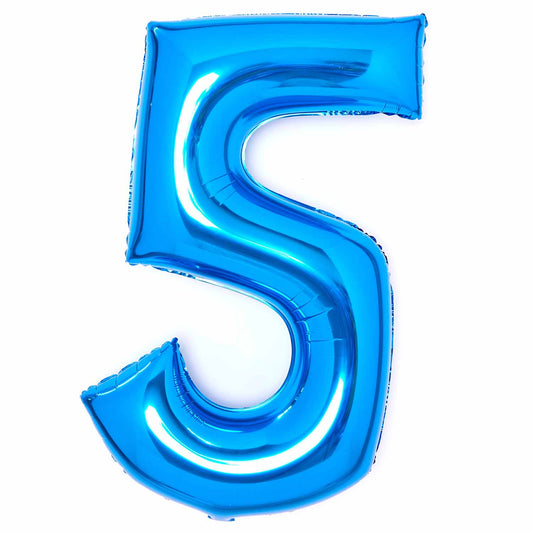 Blue Number 5 Balloon - 34" Foil