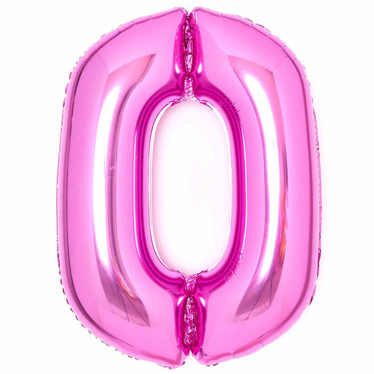 Pink Number 0 Balloon - 34" Foil
