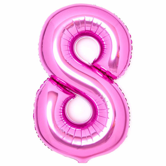 Pink Number 8 Balloon - 34" Foil