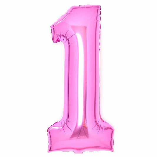 Pink Number 1 Balloon - 34" Foil