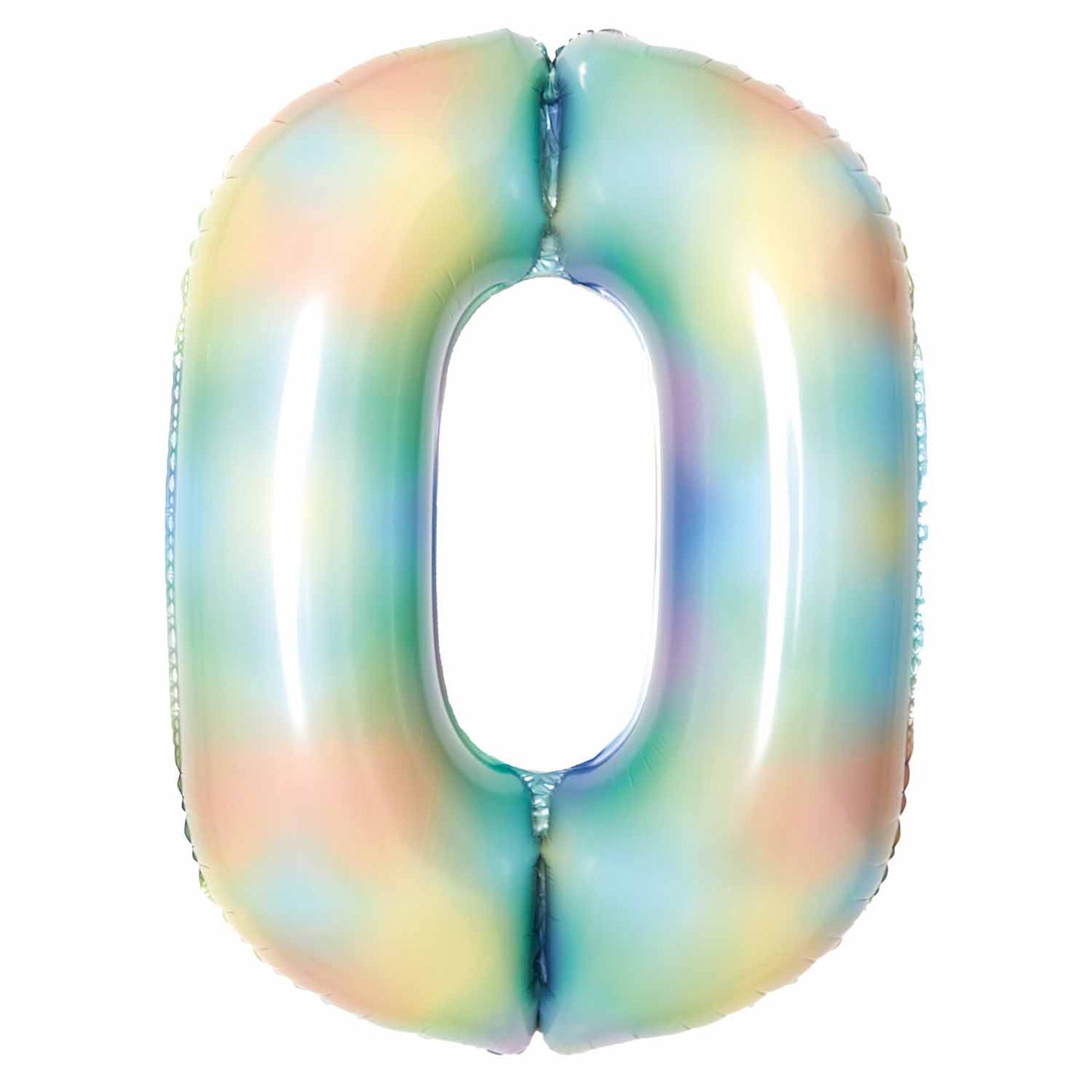 Pastel Rainbow Number 0 Balloon - 34" Foil
