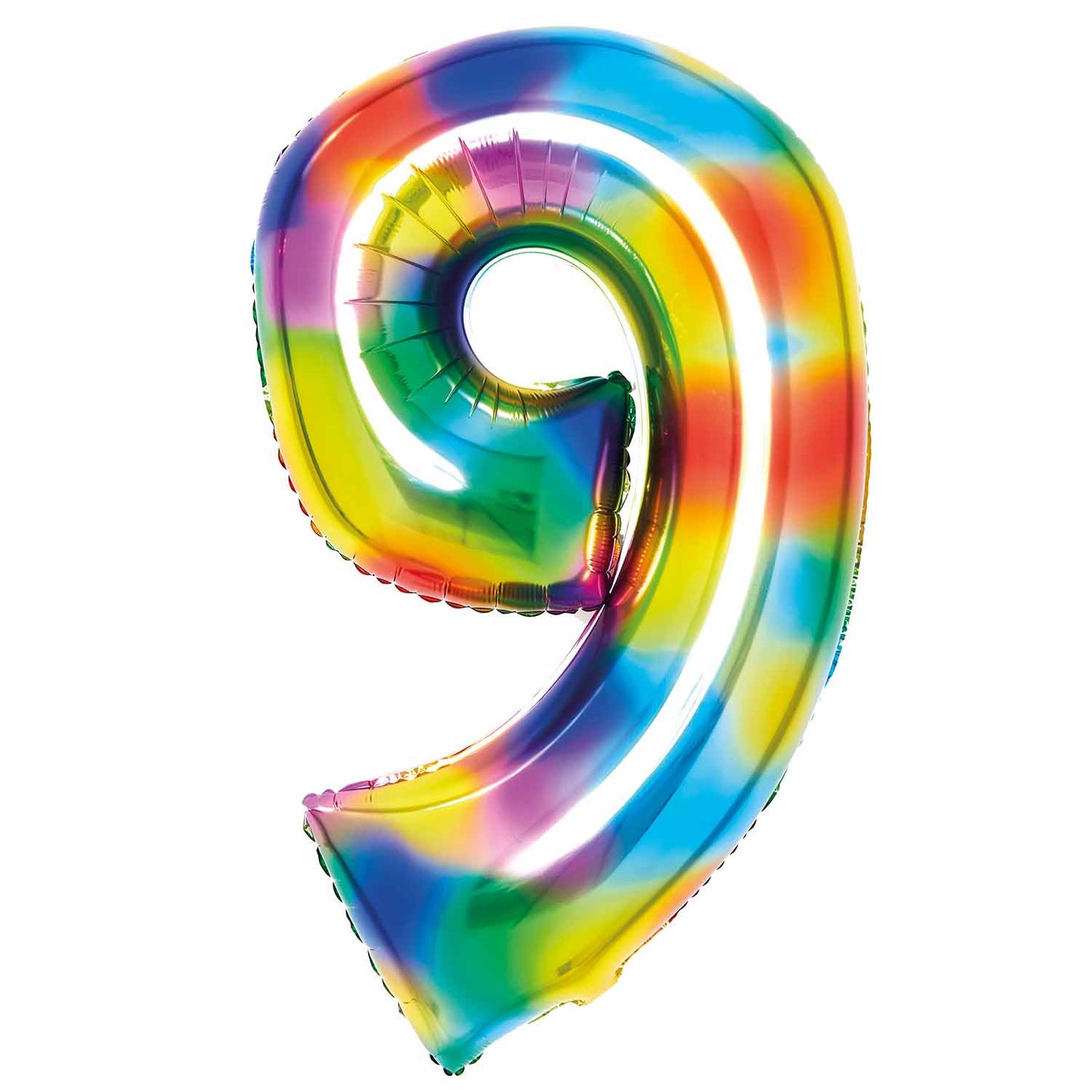 Bright Rainbow Number 9 Balloon - 34" Foil