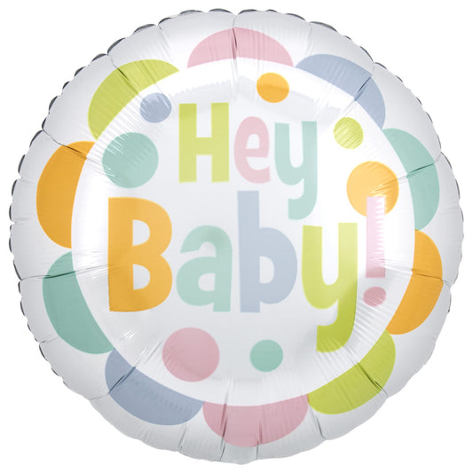 Satin Infused Hey Baby Foil Balloons - Foil 18"