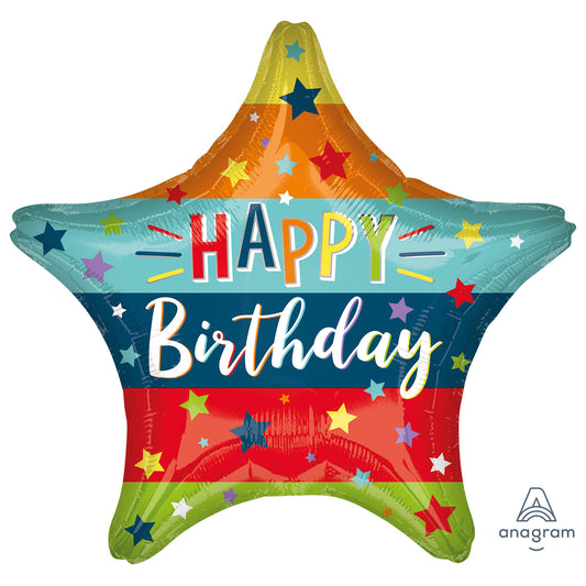 Stars & Stripes Happy Birthday Standard - 18" Foil