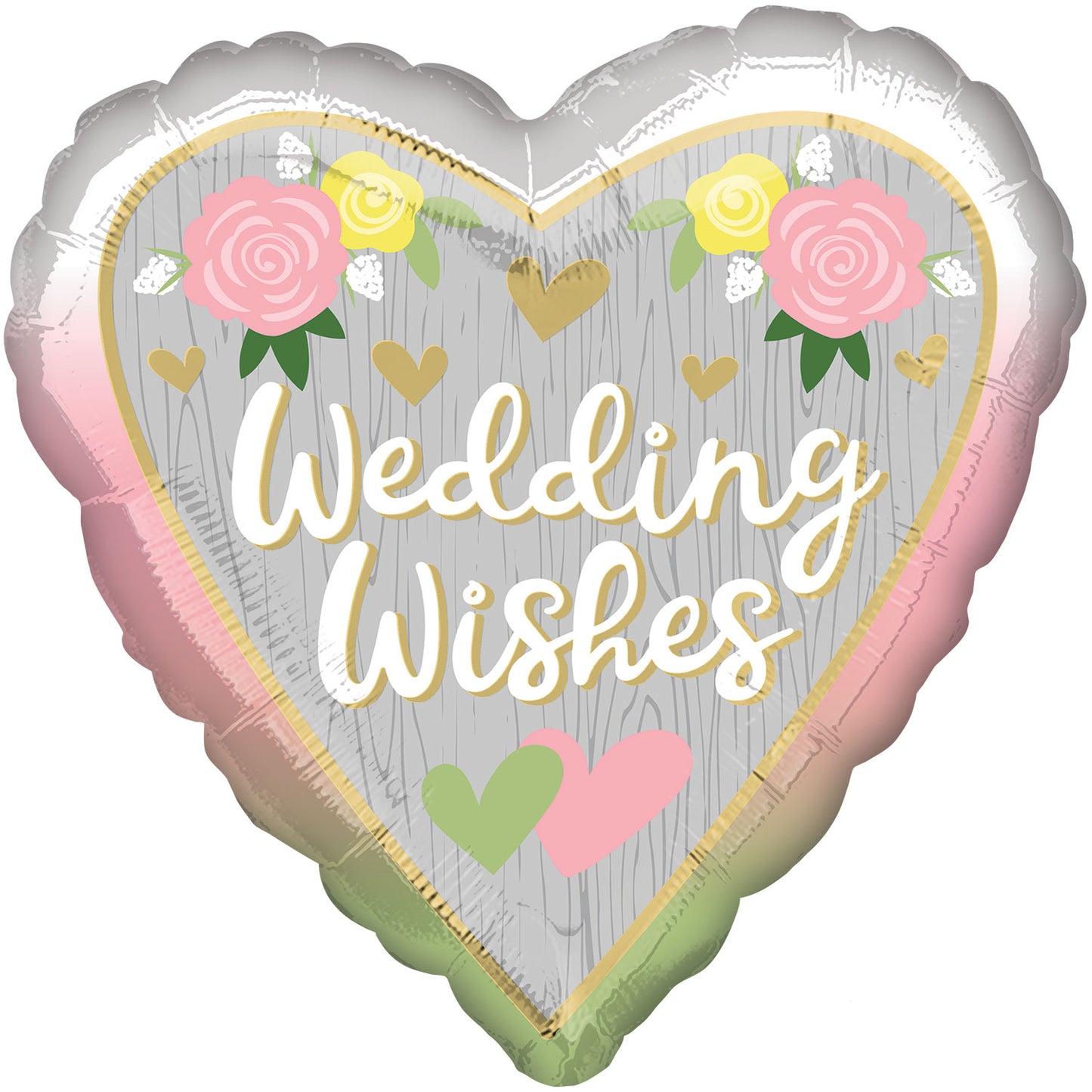 Wedding Wishes Ombre Standard Balloons - 18" Foil