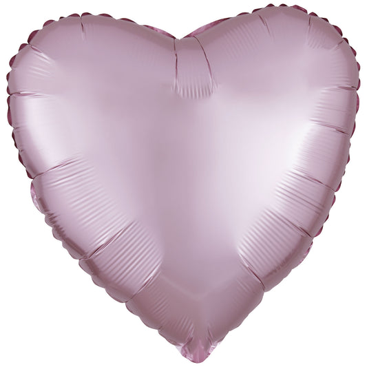 Silk Lustre Pastel Pink Heart Standard - 18" Foil (10 Pack) UnPackaged