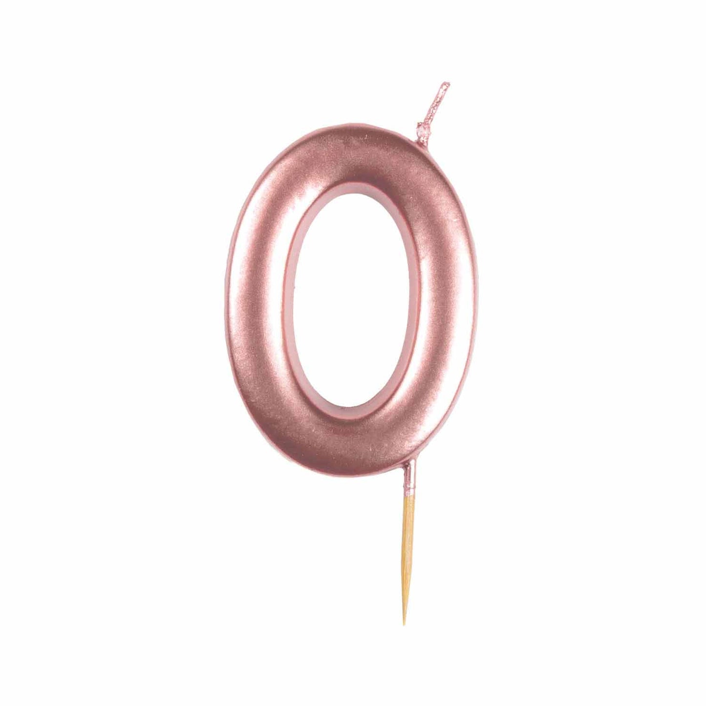 #0 Metallic Rose Gold Finish Numerical Candle (6cm) - 1 PC