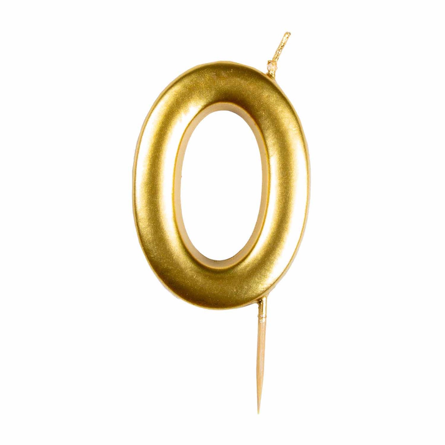 #0 Metallic Gold Finish Numerical Candle (6cm) - 1 PC