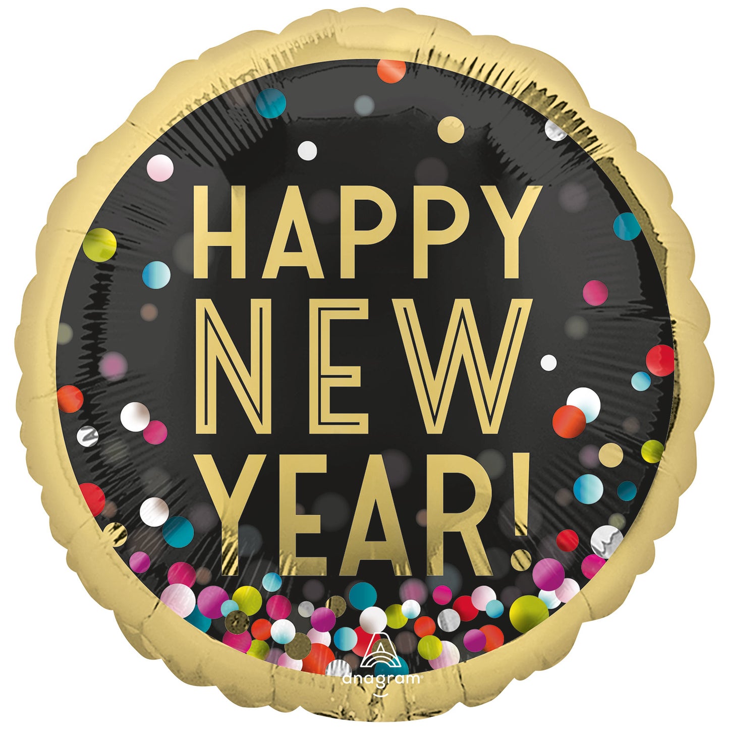 Colour Confetti New Year Jumbo Balloon - 28" Foil