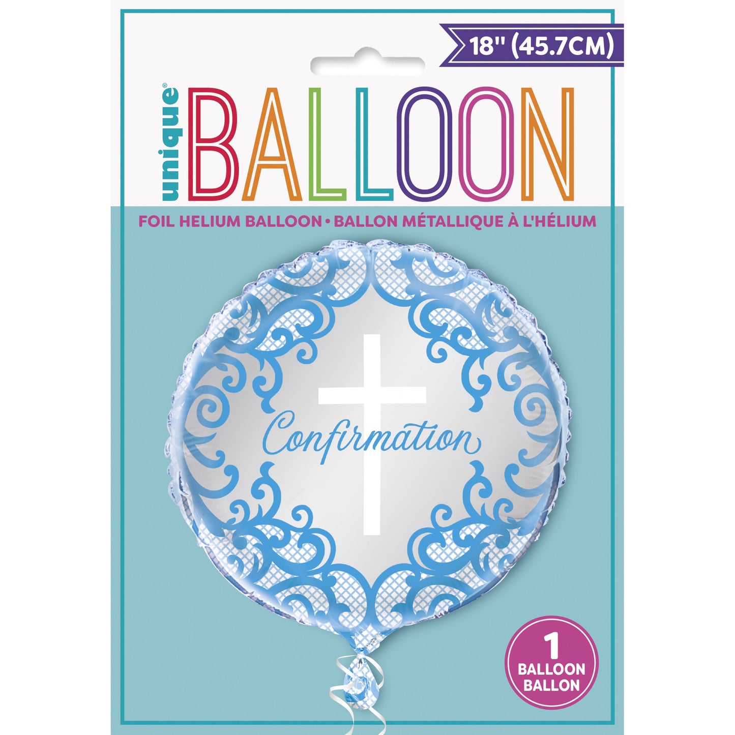 Blue Cross Confirmation Balloon - 18"Foil