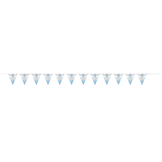 Confirmation Blue Foil Flag Banner 9ft - (1ct)