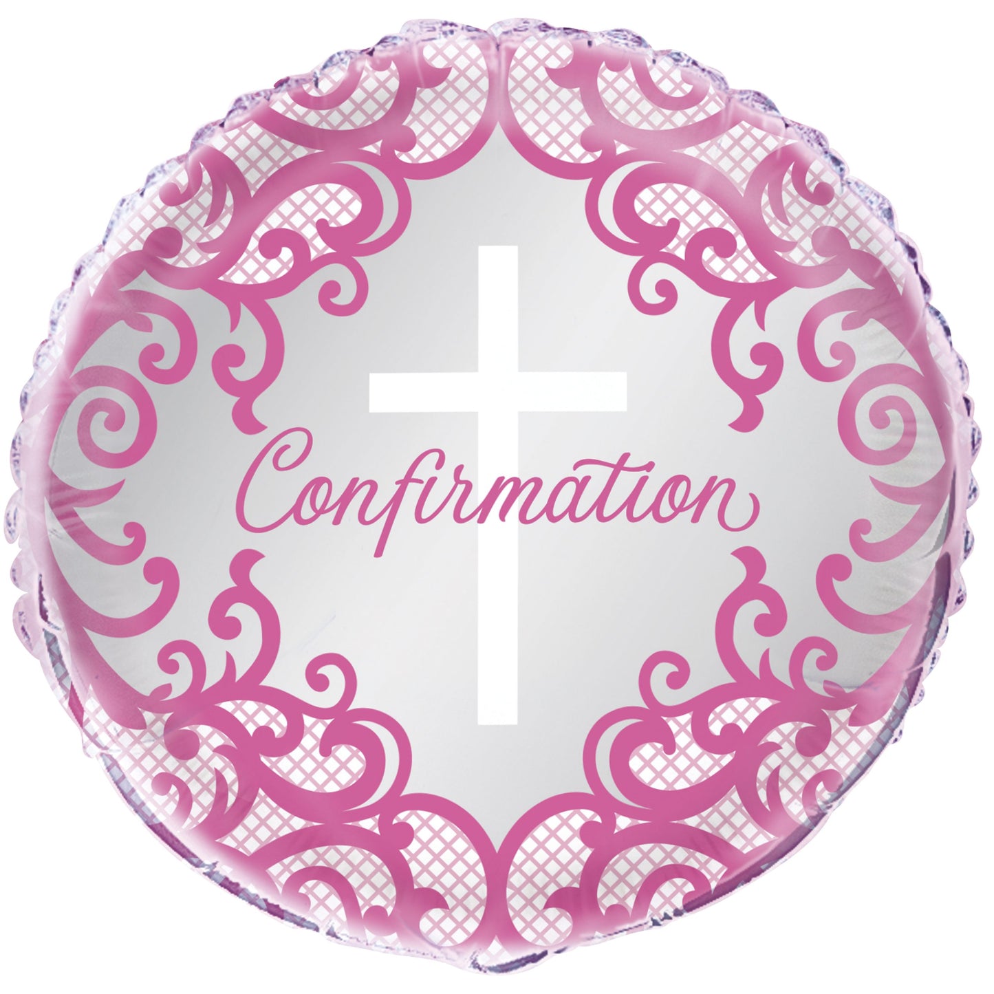 Pink Cross Confirmation Balloon - 18"Foil