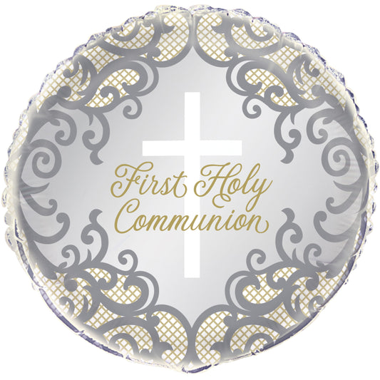 Gold Cross 1st Holy Communion Balloon - 18"Foil