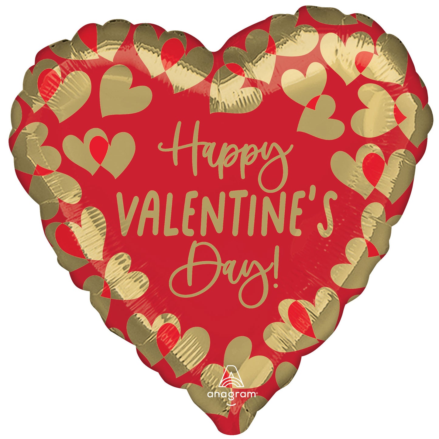 Golden Happy Valentine's Day Standard Balloon - Foil 18"