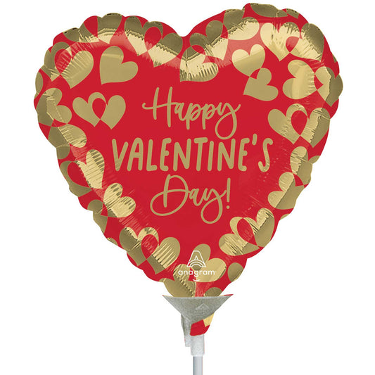 Mini Golden Happy Valentine's Balloon – 9" Foil