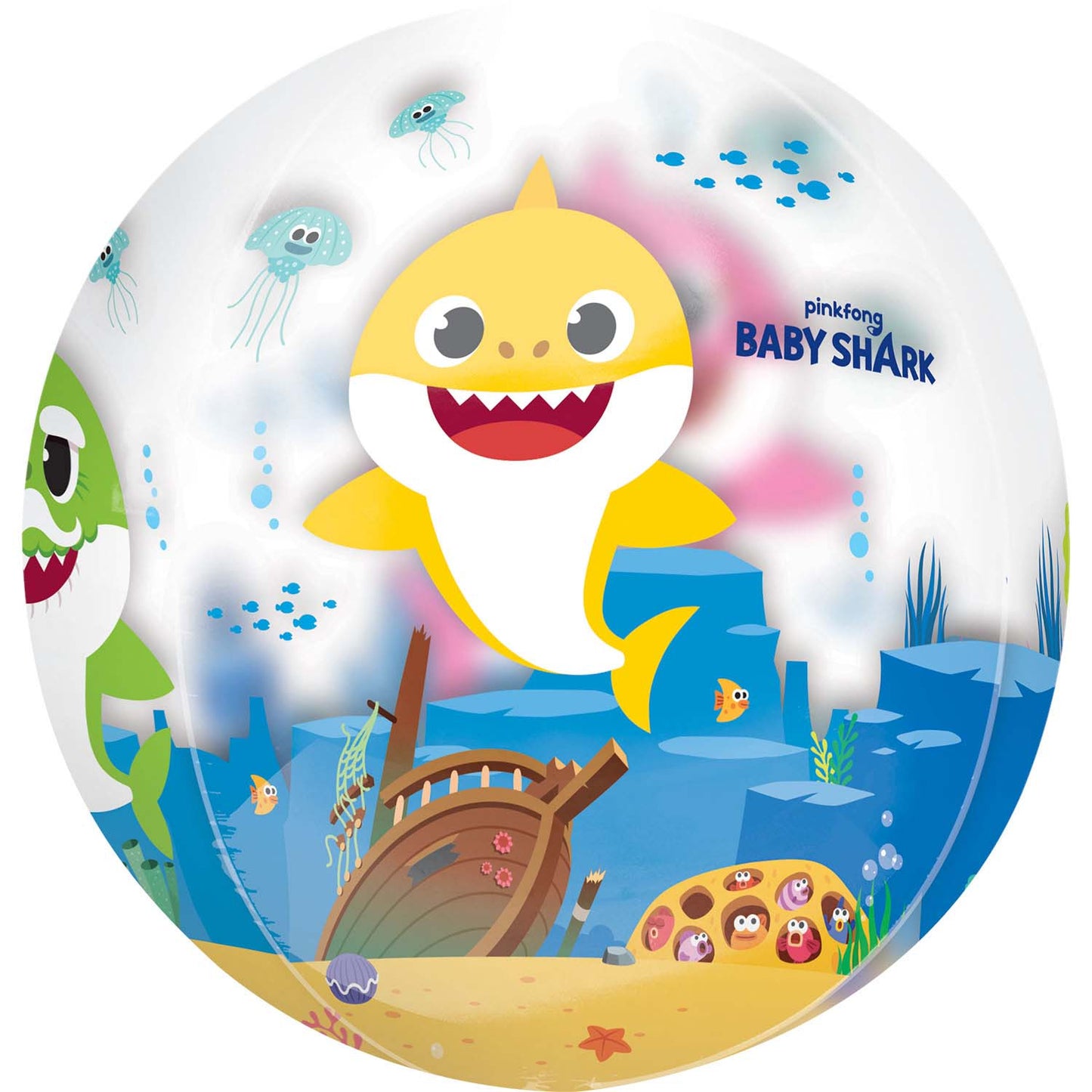 Baby Shark Clear Balloon - Orbz 15"/38cm x 16"/40cm