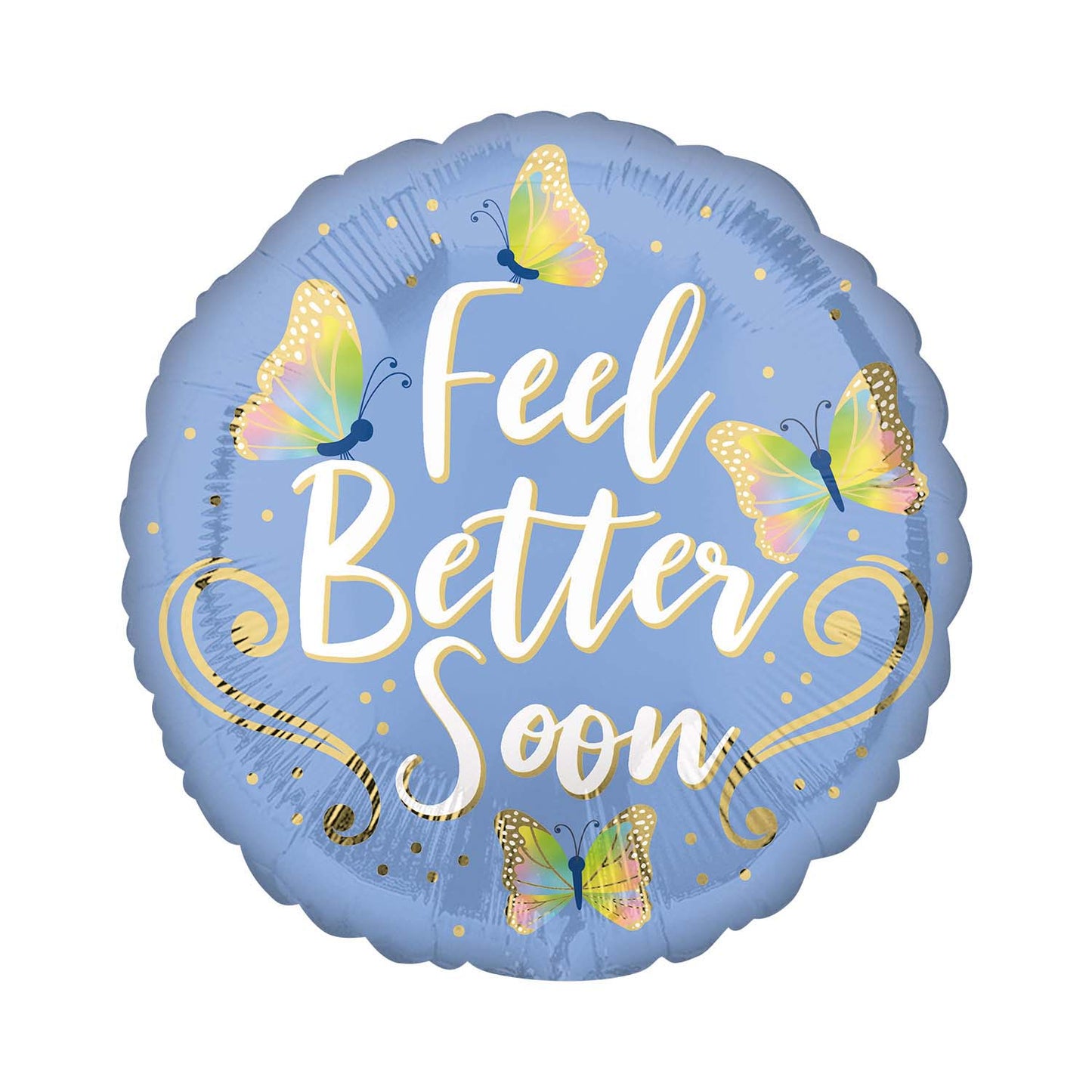 Feel Better Butterflies Standard Foil Balloons - 18" Foil
