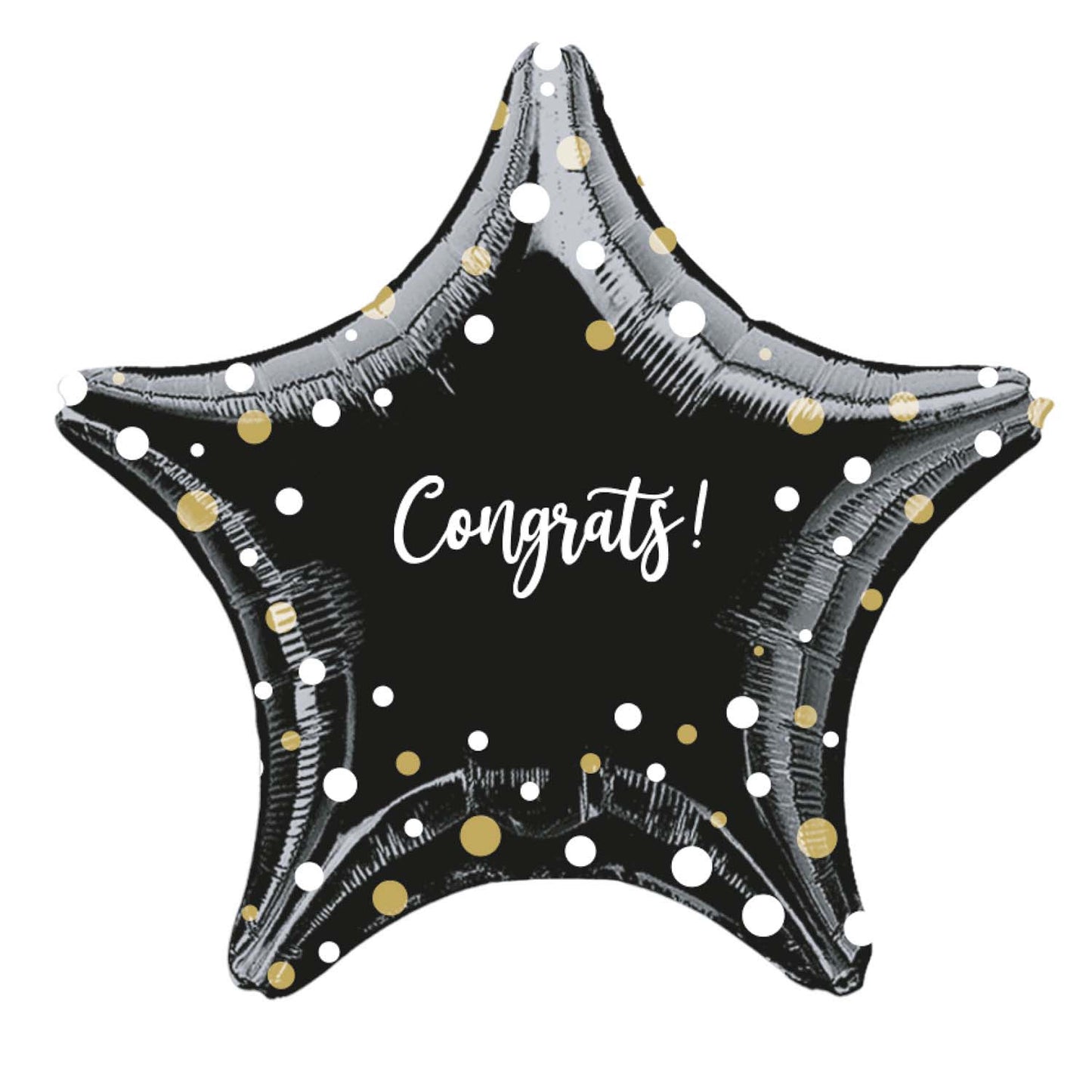 Congrats Black Star Balloon - 18" Foil