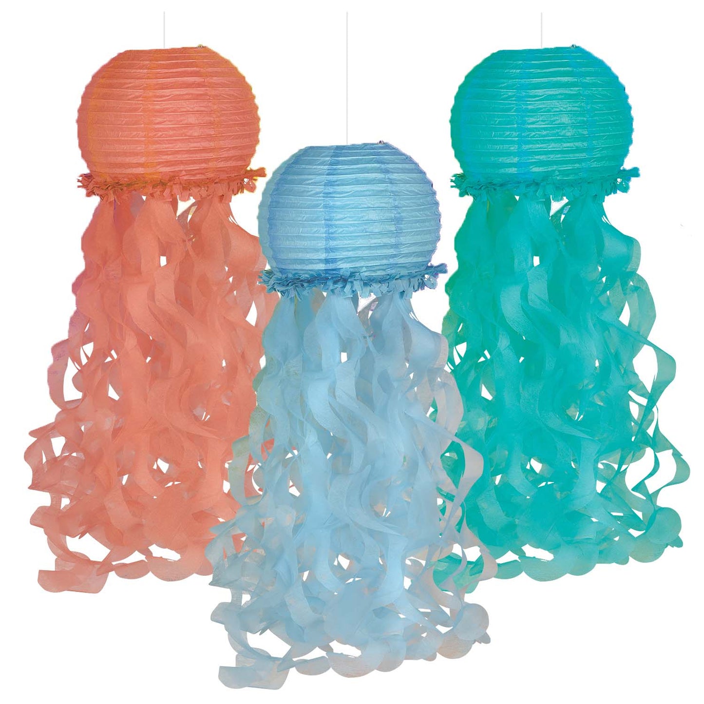 Mermaid Tales Jellyfish Lanterns - 89cm (3ct)