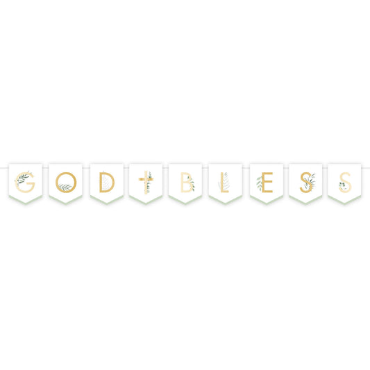 Botanical Celebration God Bless Card Pennant Banner 1.6m - (1ct)