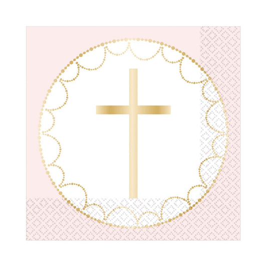 Pink Botanical Celebration Luncheon Napkins 33cm - (20ct)