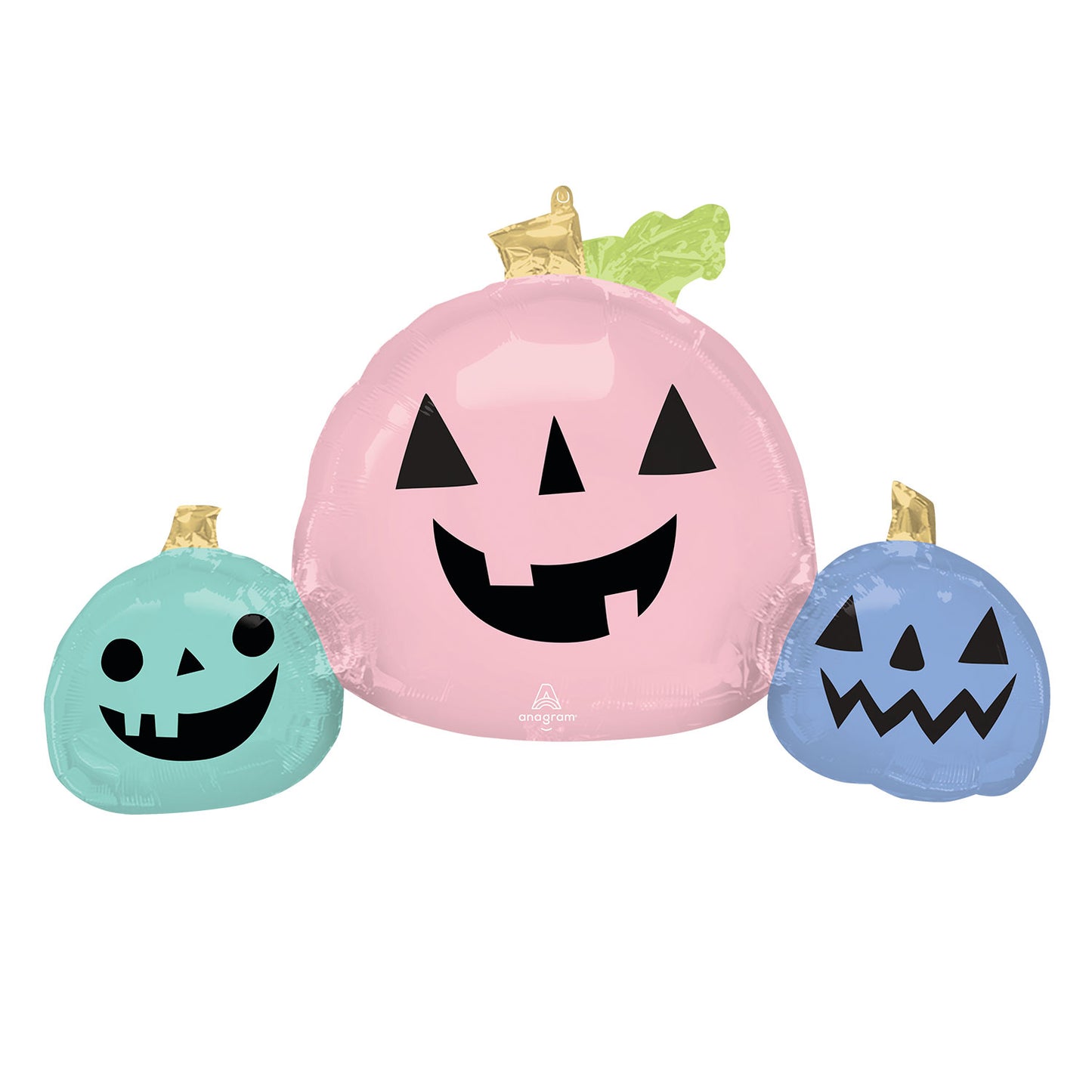 Pastel Pumpkin Trio Halloween SuperShape Foil Balloon - 35" w x 22" h