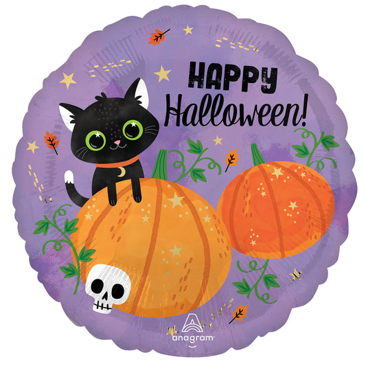 Halloween Cats and Pumpkin - Foil 18"