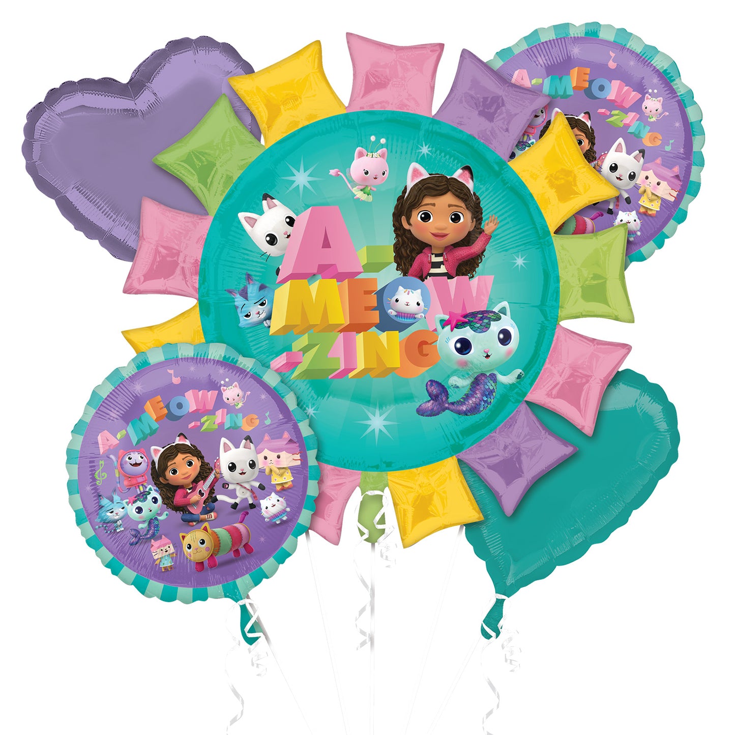 Gabby's Dollhouse Balloon Bouquet - Foil 5 pack