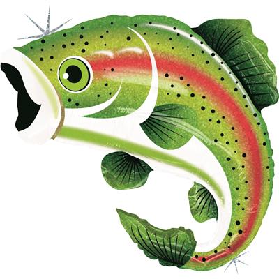 Rainbow Trout Shape Balloon - Foil