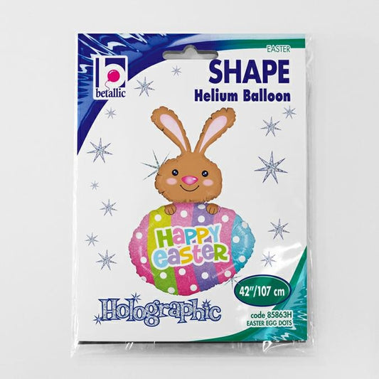 Easter Egg Dots Shape Balloon - Foil 42"/107cm