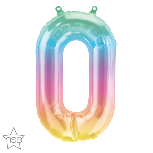 Jelli Ombré Number 0 Balloon - 16" Foil eol