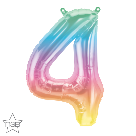 Jelli Ombré Number 4 Balloon - 16" Foil eol