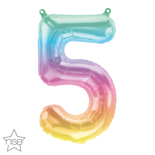 Jelli Ombré Number 5 Balloon - 16" Foil eol