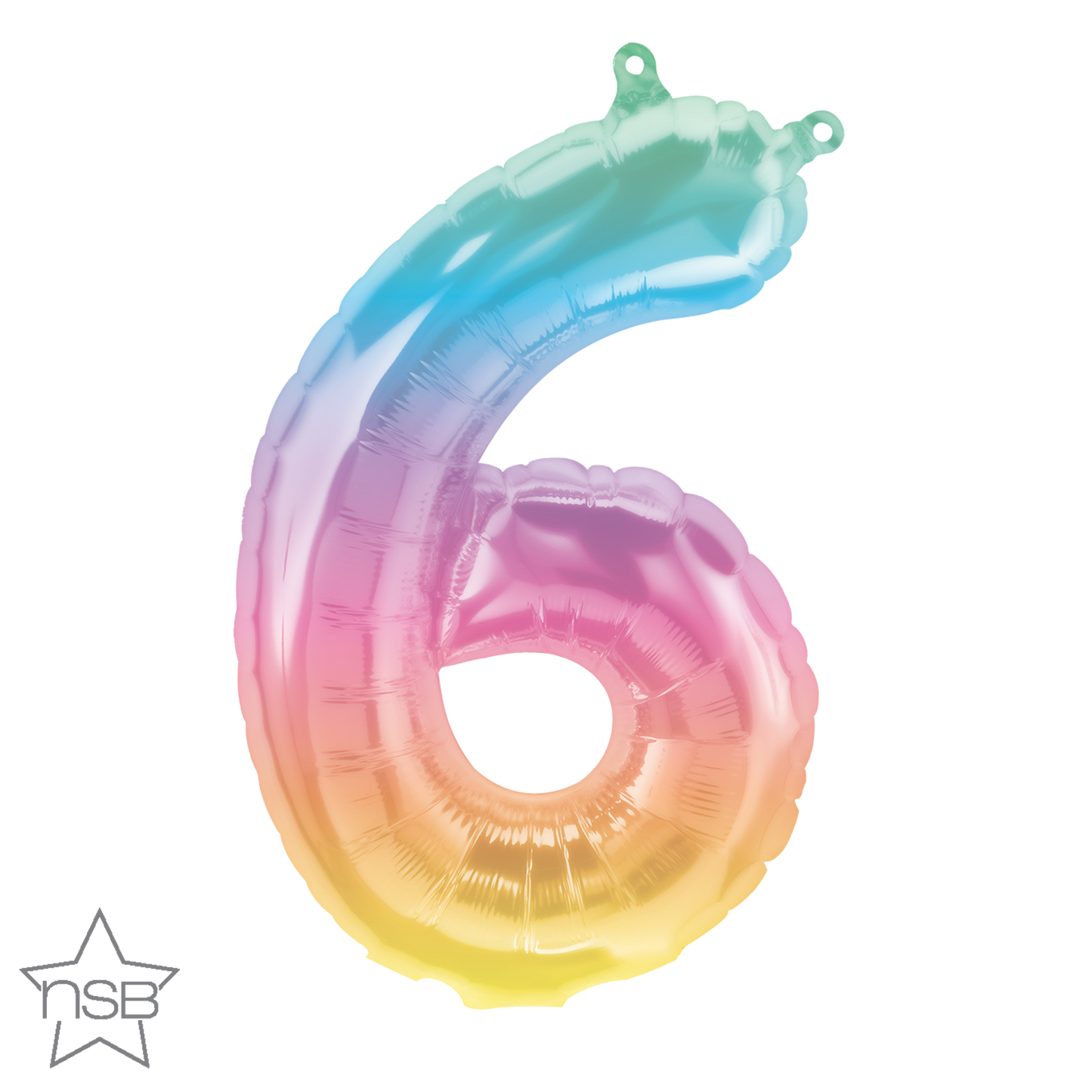 Jelli Ombré Number 6 Balloon - 16" Foil eol