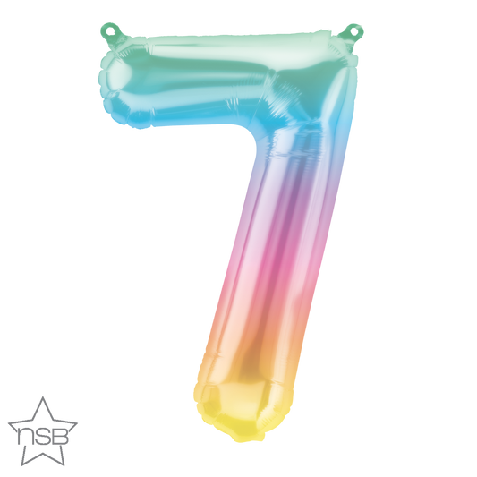 Jelli Ombré Number 7 Balloon - 16" Foil eol